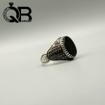 خرید و قیمت انگشتر مردانه عقیق مشکی خراسانی(اونیکس ) نقره 925 عیار طرح 2