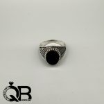 خرید و قیمت انگشتر مردانه عقیق مشکی خراسانی(اونیکس ) نقره 925 عیار طرح 3