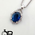 گردنبند نقره زنانه نگین آبی