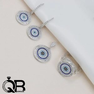 نیم ست نقره طرح چشم و زخم
