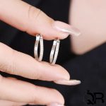گوشواره حلقه ای نقره قالب و مشابه طلا 925 - تصویر 2