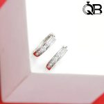 گوشواره حلقه ای نقره با نگین اتمی - تصویر 2