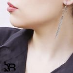 گوشواره نقره زنانه مدل قلب آویز زنجیری - تصویر 3