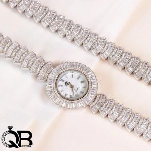 ساعت نقره موتور ژاپن همراه با دستبند سه لایه
