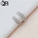 گوشواره نقره حلقه ای قالب تایلندی روکش رودیوم