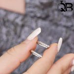 گوشواره نقره با نگین زیرکونیوم و آبکاری رادیوم - تصویر 3