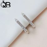 گوشواره نقره با نگین زیرکونیوم و آبکاری رادیوم