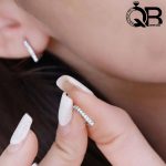 گوشواره نقره با نگین زیرکونیوم و آبکاری رادیوم - تصویر 2