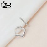 گوشواره حلقه ای نگینی خاص زنانه نقره 925