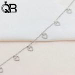 پابند زنانه نقره با آویز قلب