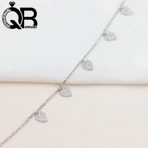 پابند نقره زنانه مدل قلب