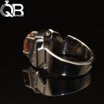 انگشتر اوپال مشکی تراش مردانه رکاب نقره دست ساز با عیار ۹۲۵ 1