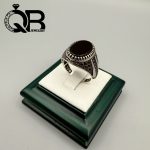 انگشتر نقره مردانه سیاه قلم با سنگ اونیکس
