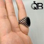 انگشتر تمام نقره امرالدکات فول نقره 925 نگین اونیکس 1