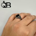 انگشتر نقره عقیق سیاه طرح خاص مردانه 4