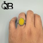 انگشتر نقره مردانه نگین عقیق زرد رکاب صفوی 6