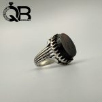 انگشتر عقیق سیاه رکاب نقره مردانه 2