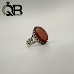 انگشتر نقره مردانه با عیار ۹۲۵ نگین عقیق قرمز 2