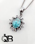 گردنبند نقره فیروزه طرح ستاره