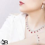 سرویس نقره رادیوم شده با نگین قرمز1