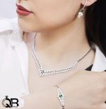 سرویس نقره نگین‌دار با نگین سبز زمردی 1