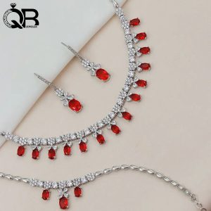سرویس جواهر با نگین سرخ