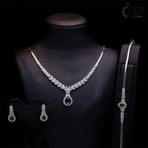 سرویس زنانه طرح اشک نگین سبز