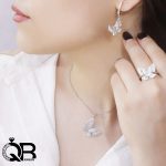 نیم ست میکرو طرح پروانه نگین دار1