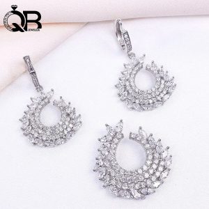 نیم ست طرح اشک با نگین ردیفی