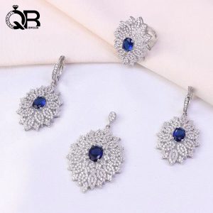 نیم ست طرح جواهر سنگین نگین دار