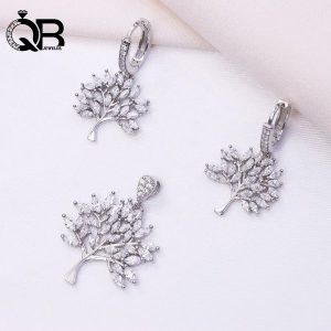 نیم ست طرح درختچه نگین دار