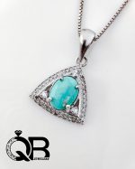 گردنبند نقره فیروزه مدل سه گوش