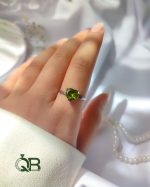 انگشتر زمرد زنانه با تراش قلب