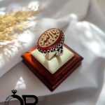 انگشتر نقره مردانه نگین عقیق قرمز خطی