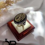 انگشتر نقره مردانه نگین عقیق خطی