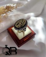 انگشتر نقره مردانه نگین عقیق خطی