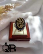 انگشتر نقره مردانه نگین عقیق خطی - تصویر 3