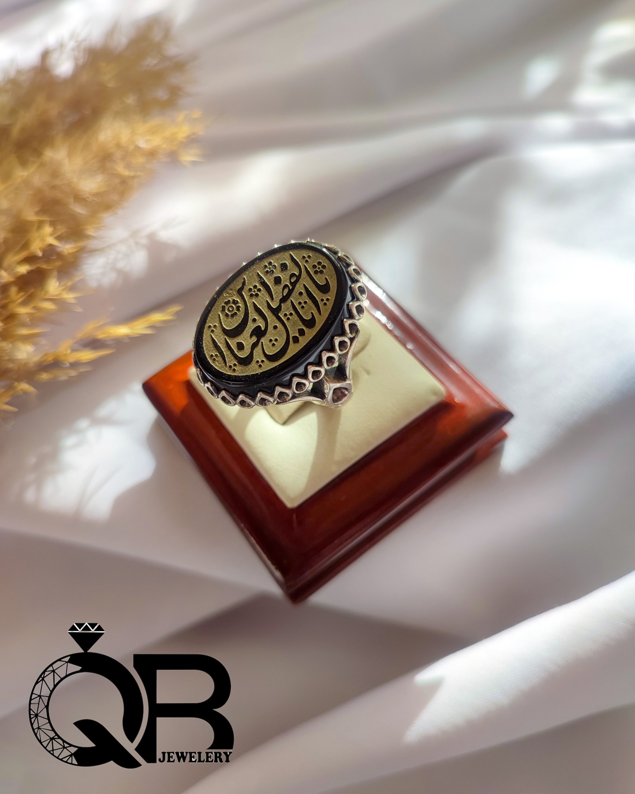 mens-ring-ya-abalfazl-black انگشتر نقره مردانه خطی مکتوب