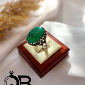 انگشتر نقره مردانه نگین خطی مکتوب به علی علیه السلام