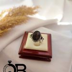 انگشتر نقره عقیق مشکی خطی مکتوب به حسبی الله