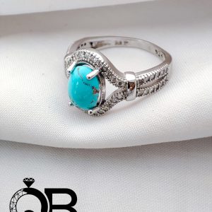 انگشتر فیروزه زنانه و دخترانه با عیار 925