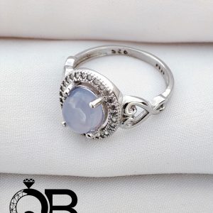 انگشتر نقره عقیق یمنی کبود زنانه مدل قلب
