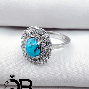 انگشتر نقره زنانه فیروزه پرنگین ریز