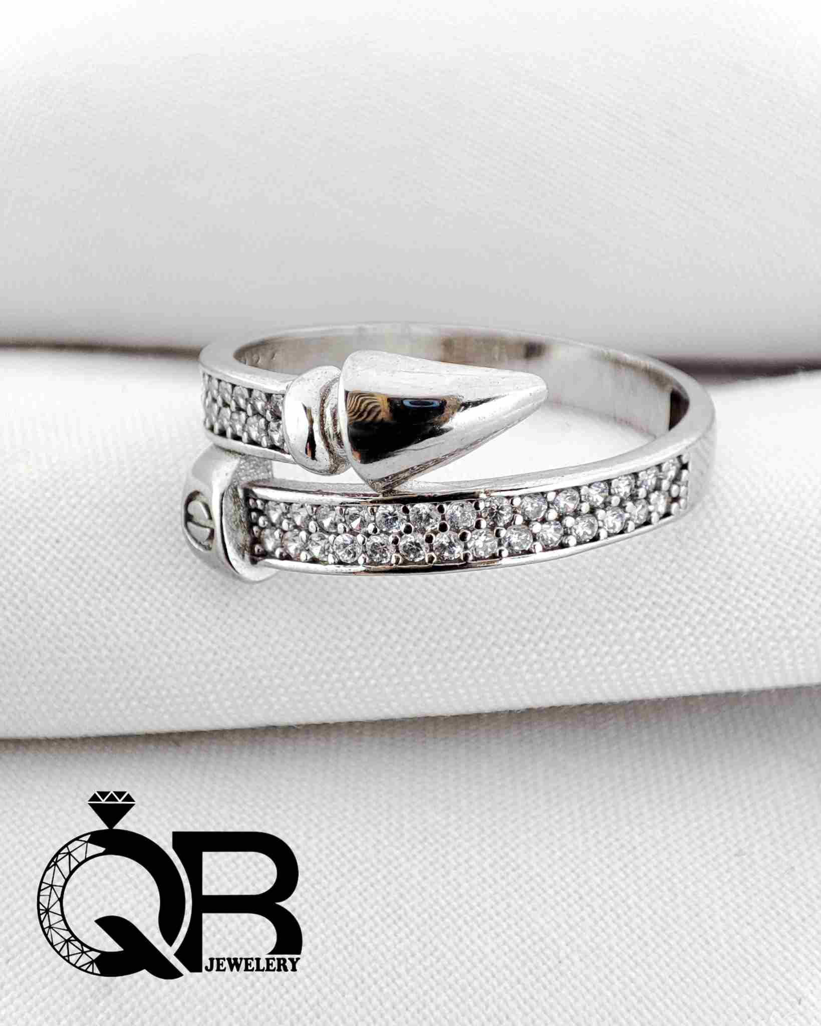 silver-ring-bangle-and-nail انگشتر نقره مدل بنگل و میخ