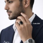 انگشتر مردانه نقره نگین اونیکس مشکی کد 1501