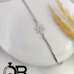 دستبند نقره زنانه طرح تک گل بابونه