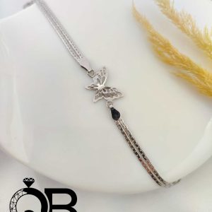 دستبند نقره زنانه طرح پروانه سه بعدی