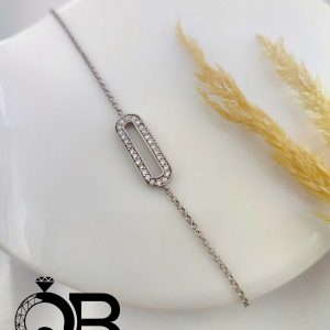 دستبند نقره زنانه طرح مستطیل