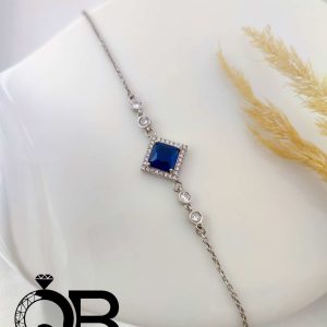 دستبند نقره زنانه طرح لوزی