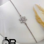 دستبند نقره زنانه طرح تک دانه برف